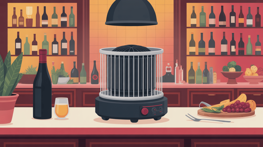 Tire-bouchon électrique professionnel sur table de restaurant