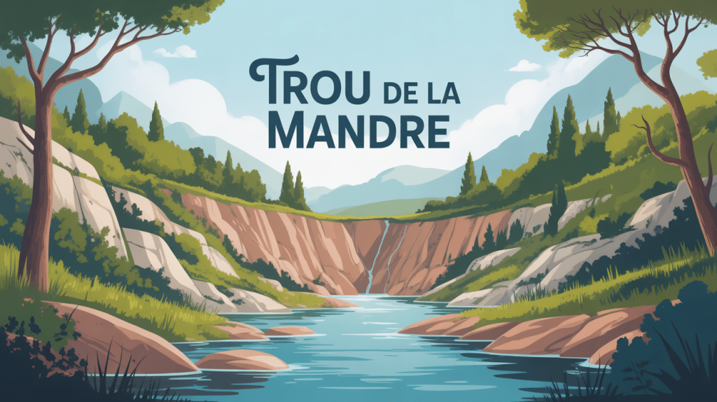 Illustration douce du paysage naturel du trou de la mandre