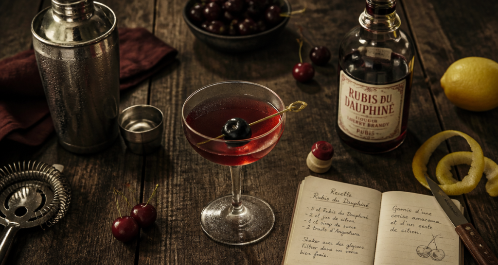 Cherry brandy liqueur cocktail cerises
