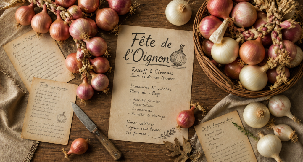 fete de l oignon table oignons roscoff cevennes