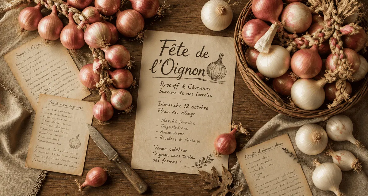 fete de l oignon table oignons roscoff cevennes