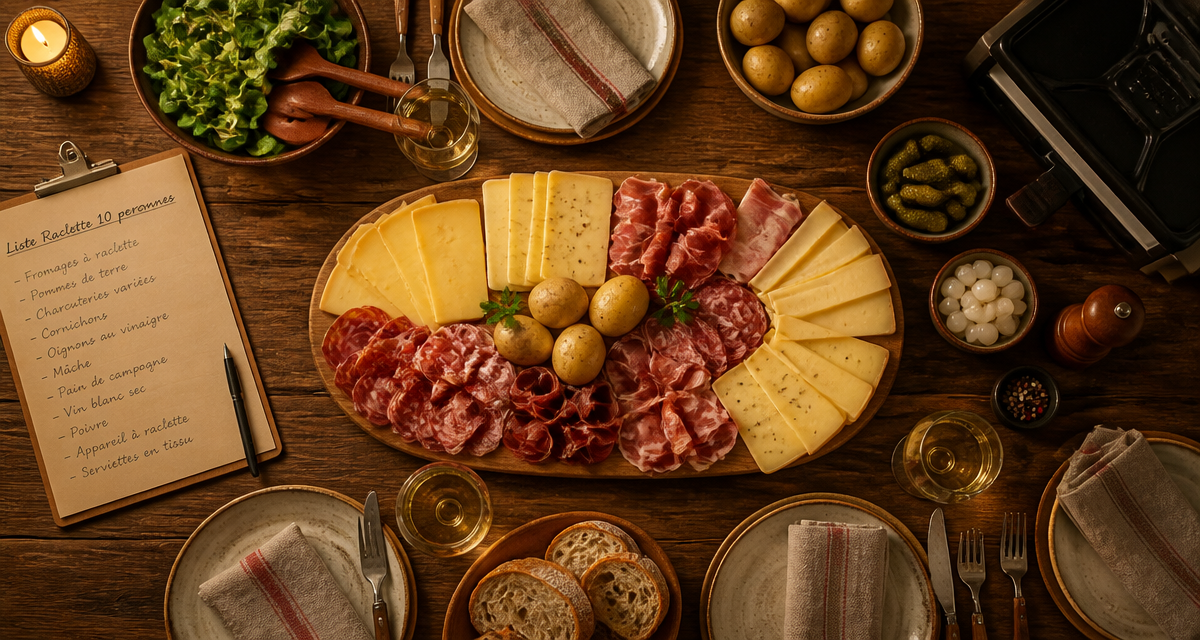 liste courses raclette 10 personnes table soirée