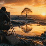 photographier lever de soleil paysage givré photographe trépied
