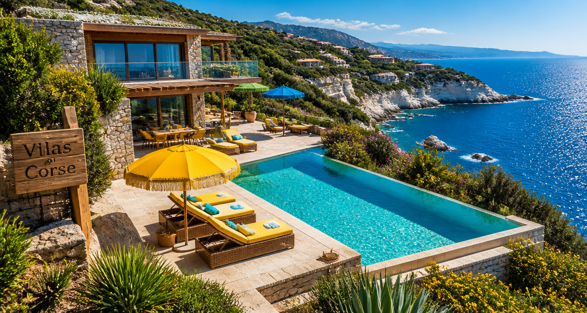 villas à louer en corse vue mer piscine