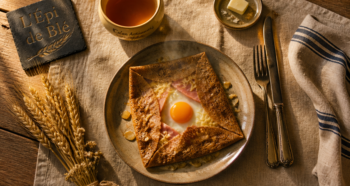 L'Epi de Ble galette bretonne complète sur table rustique