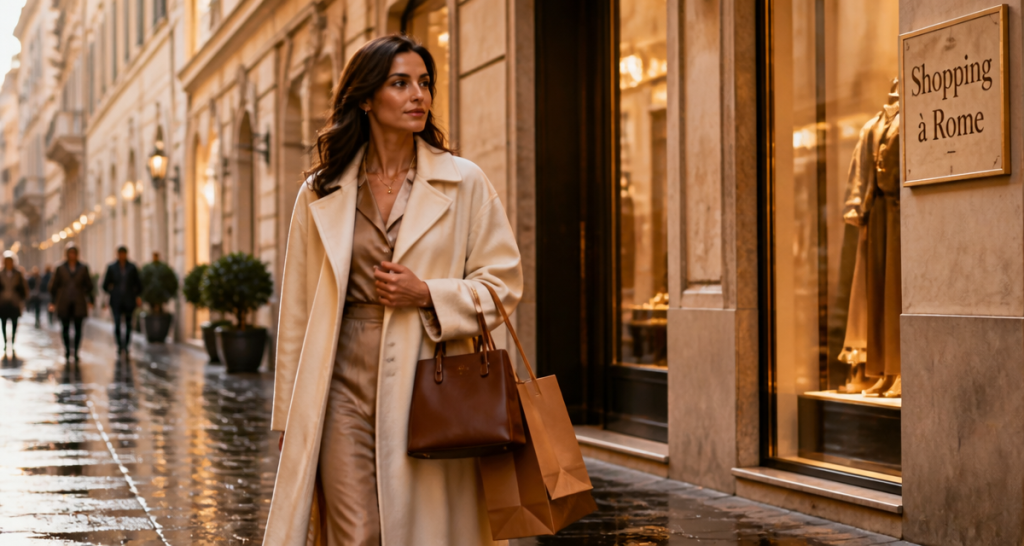 shopping rome femme élégante via condotti