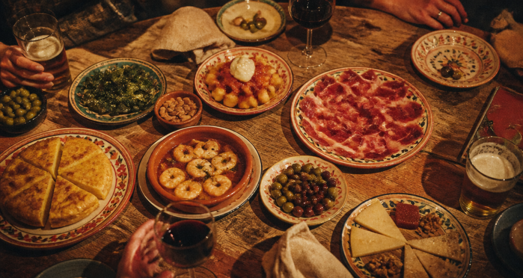 Assortiment de tapas espagnols sur table