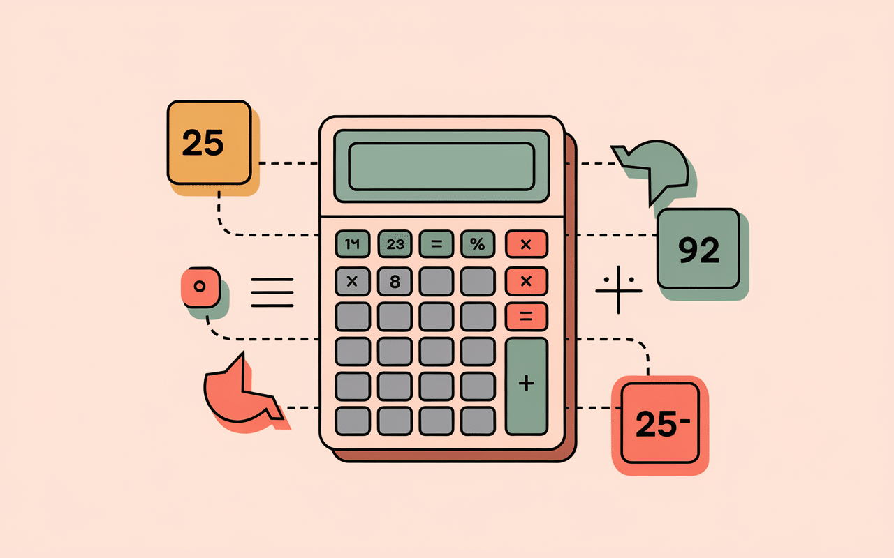 Calcul simple 25 multiplié par 10 donnant 250 ml