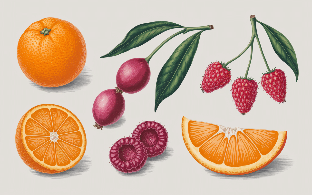 illustration des fruits en l exotiques lucuma longane loganberry lulo sur fond neutre