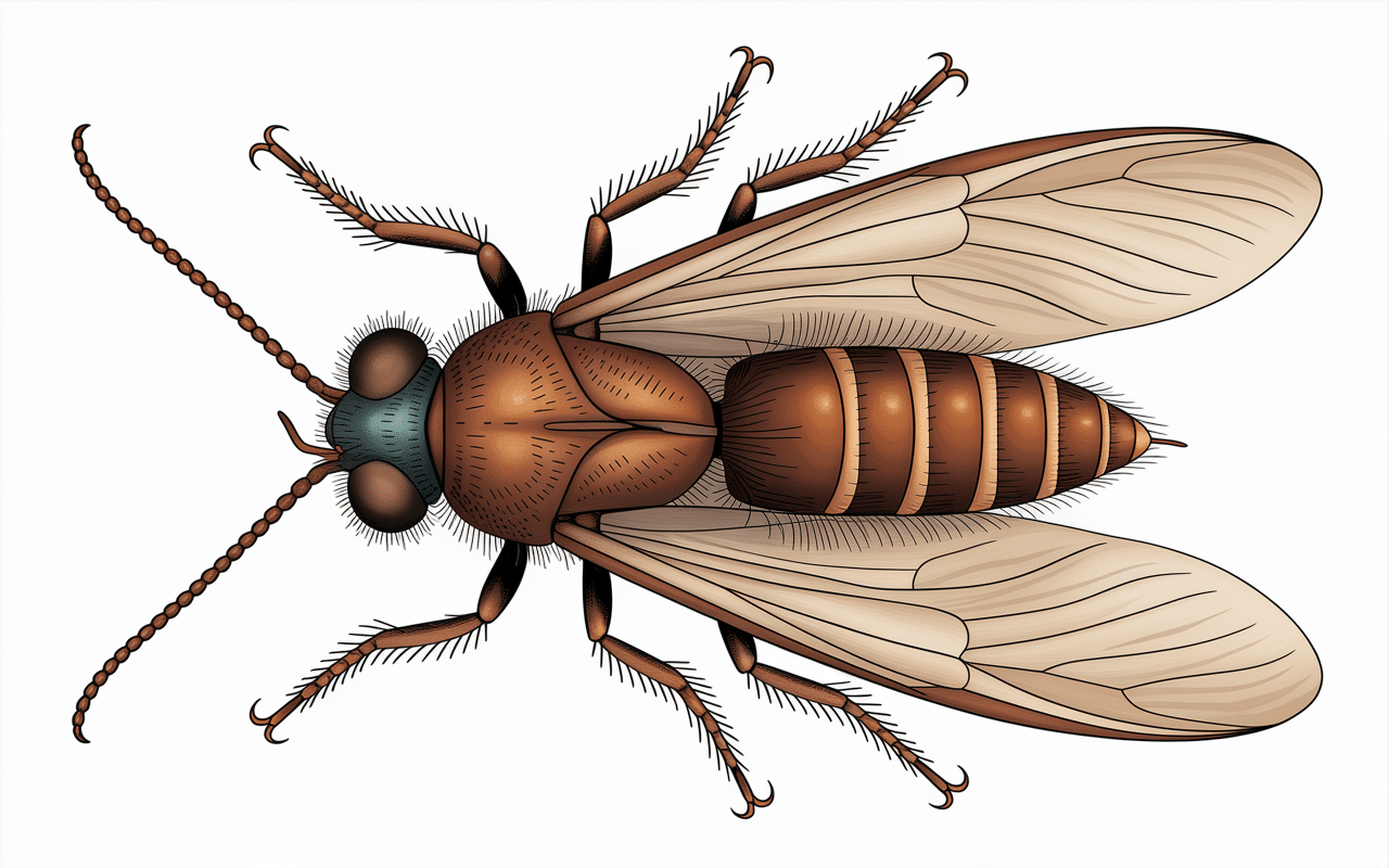 Illustration scientifique punaise marron dans la maison signification vues détails anatomiques