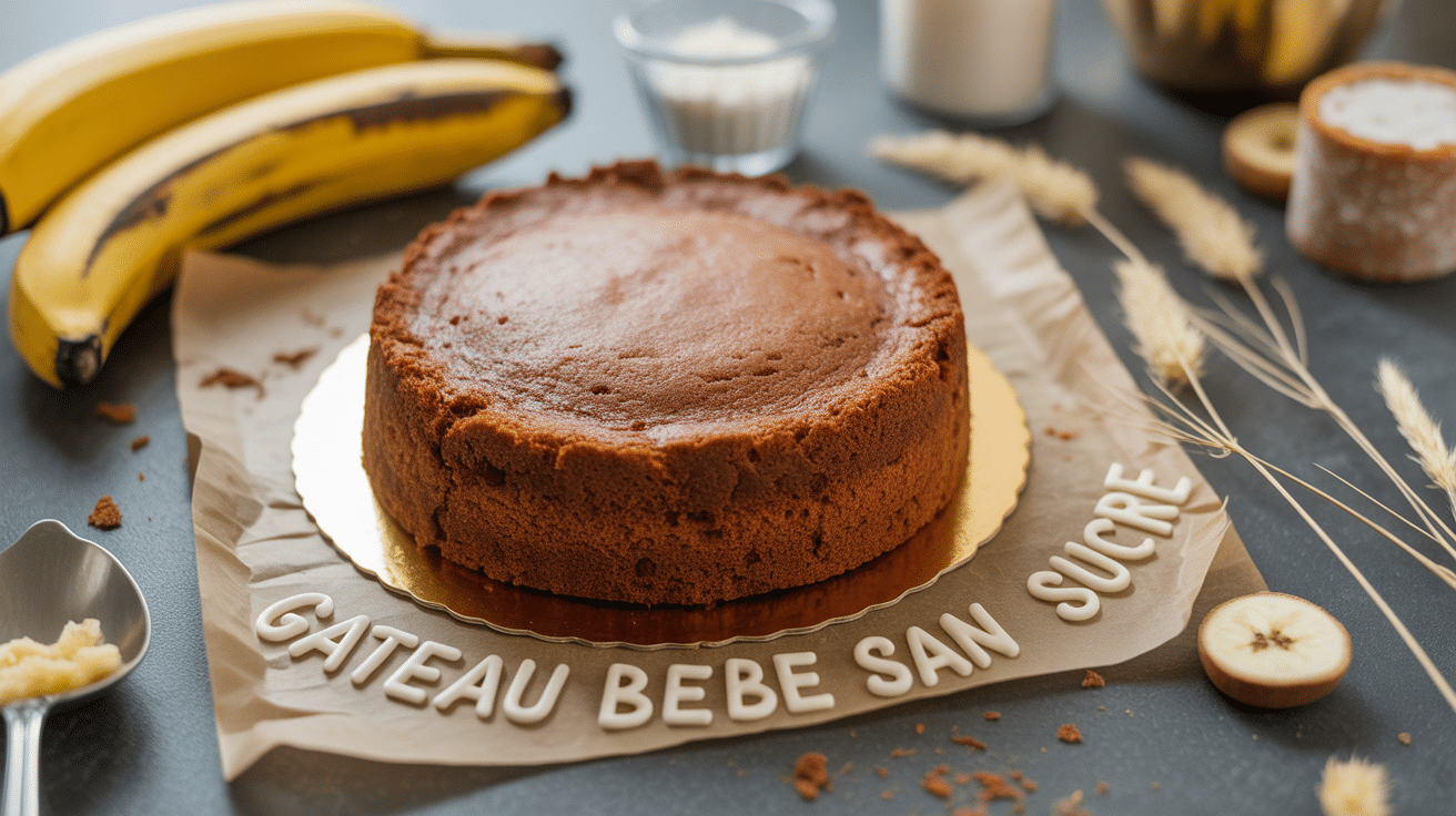 Gâteau bébé sans sucre avec bananes et avoine