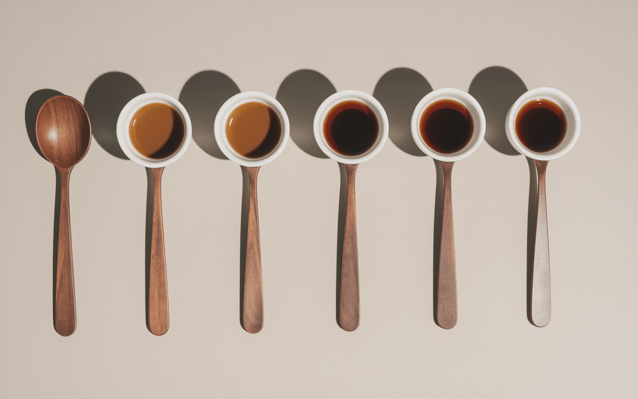 Cuillères et tas de café moulu pour dosage filtre