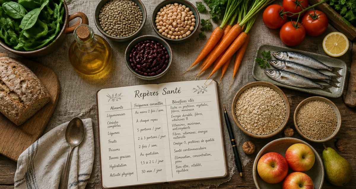 aliment bon pour la santé sur table
