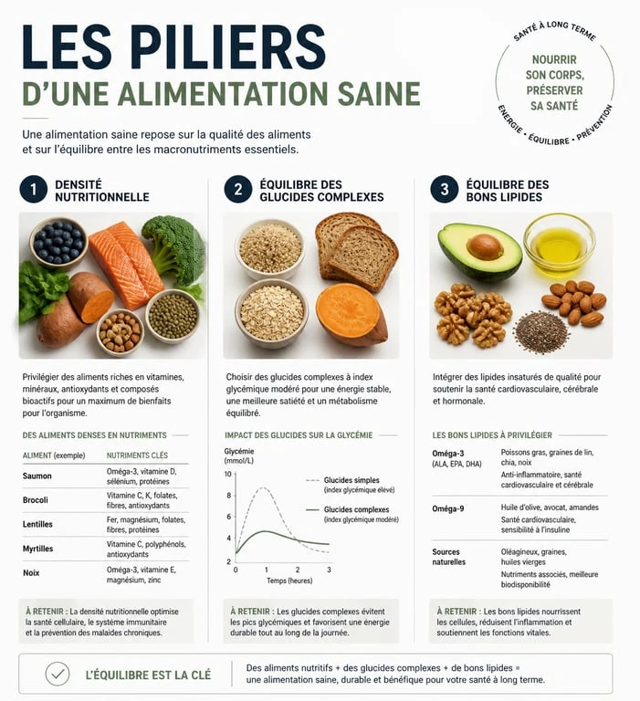 Infographie sur les aliments bons pour la santé et la densité nutritionnelle