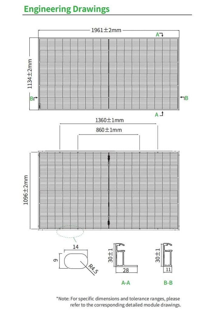 Jinko 54HL4M-BDV Engineering Drawings