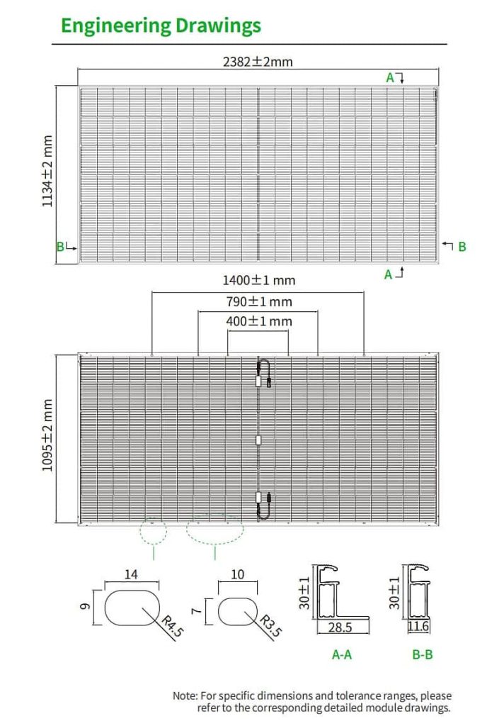 Jinko 66HL4M-BDV 605-630 Engineering Drawings