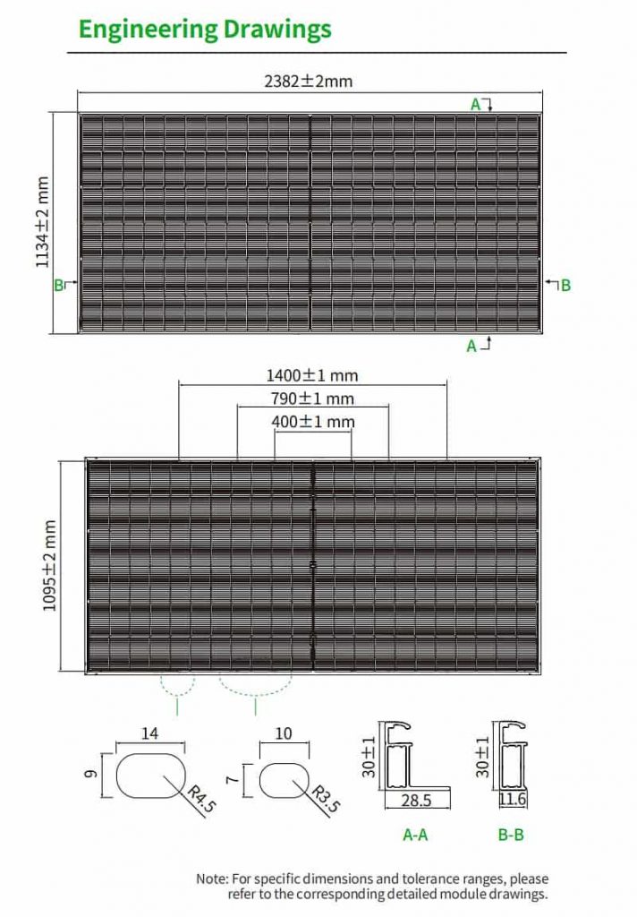 Jinko 66HL4M-BDV 625-650 Engineering Drawings