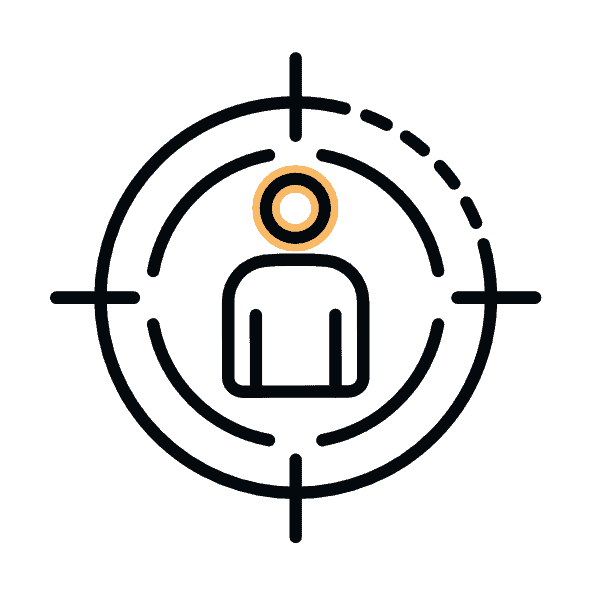 Icon representing targeted marketing and customer focus for Liteform.