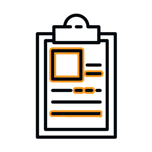 Illustration of a medical form on a clipboard for health data collection.