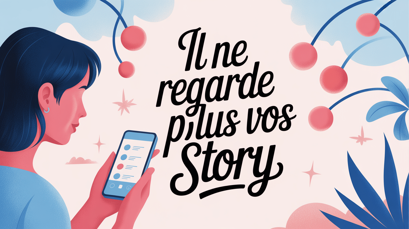 Silhouette féminine avec smartphone et stories vides illustrant pourquoi il ne regarde plus mes story