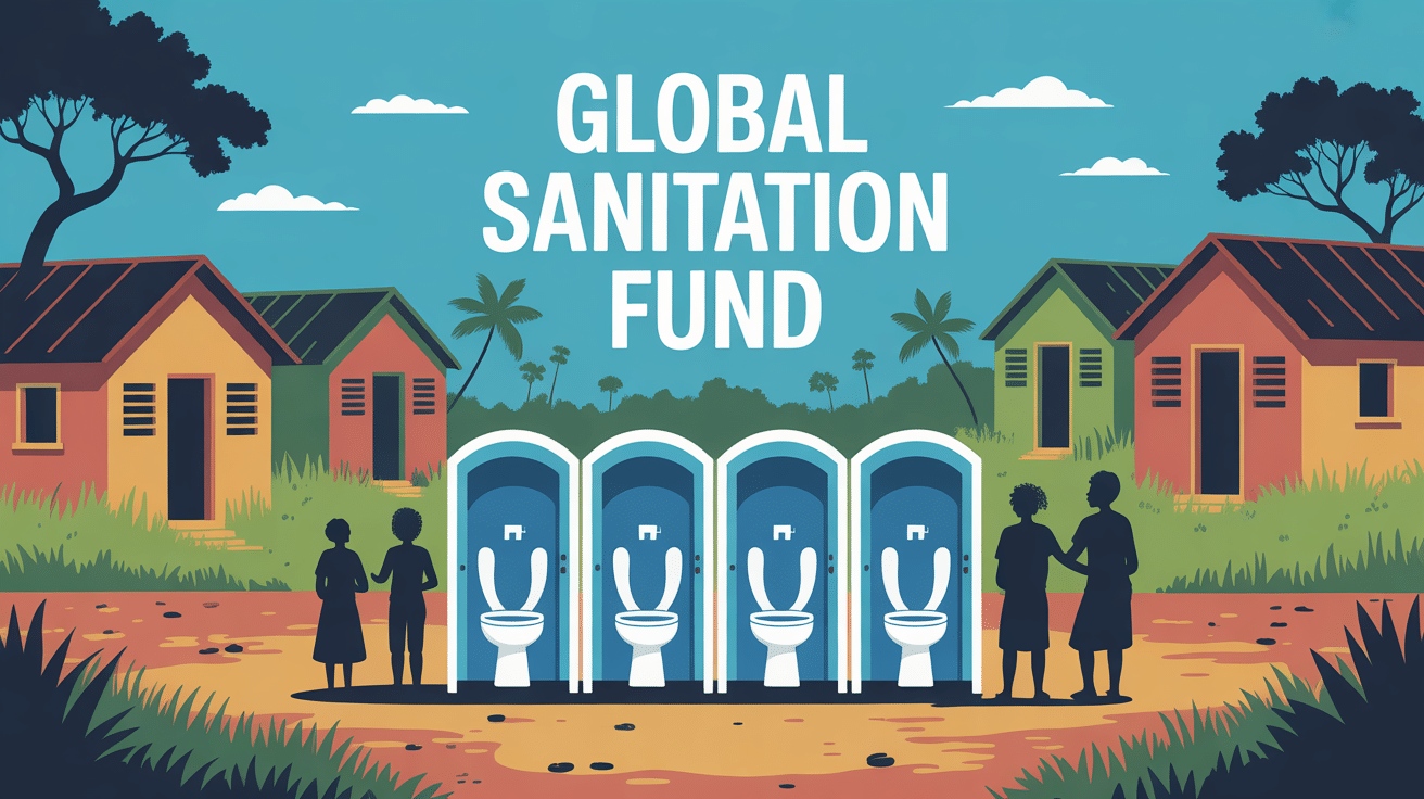 global sanitation fund illustration village africain toilettes