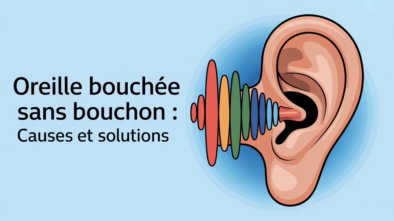 Illustration oreille humaine sensation oreille bouchée mais pas de bouchon