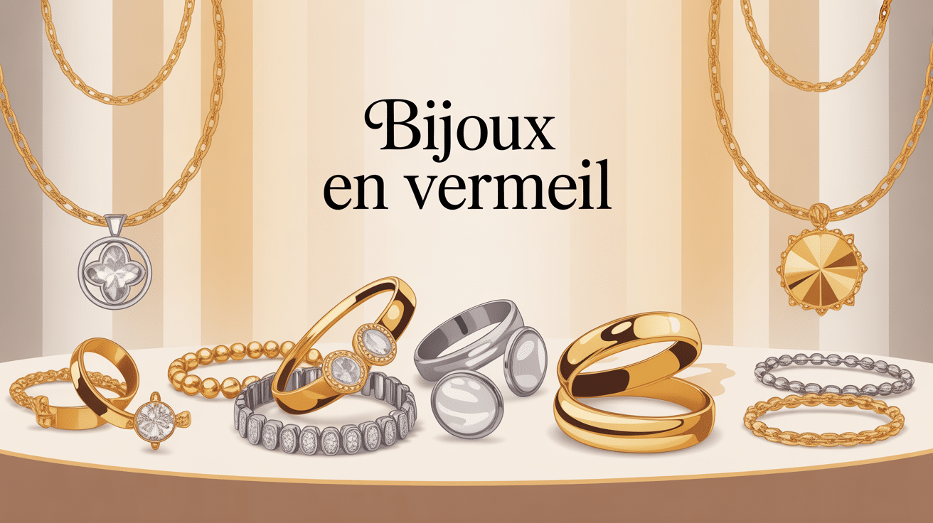 bijoux en vermeil raffinés sur fond lumineux