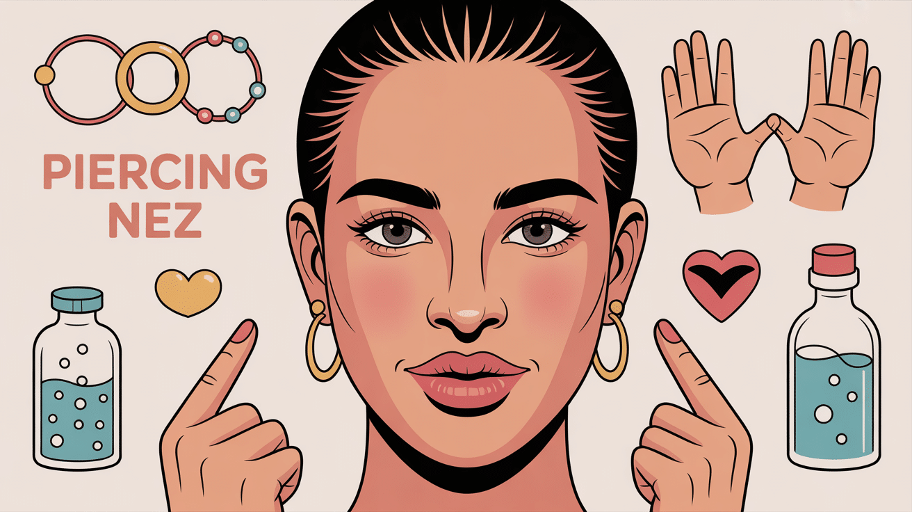 Illustration globale du piercing au nez prix avec choix bijou soin et sécurité