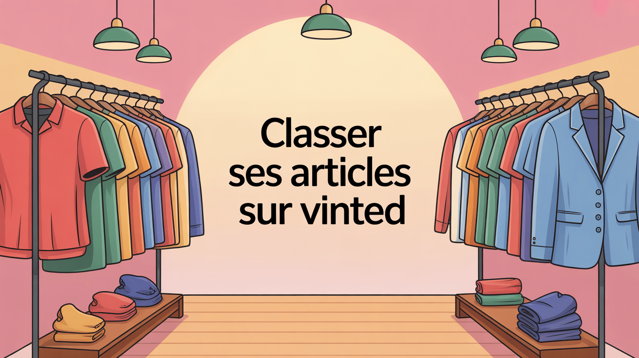 illustration comment classer ses articles sur Vinted dressing organisé