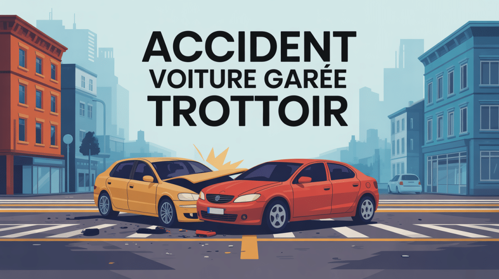 accident voiture garée trottoir image vectorielle