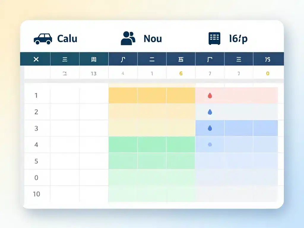 structure tableau excel calcul avantage en nature véhicule