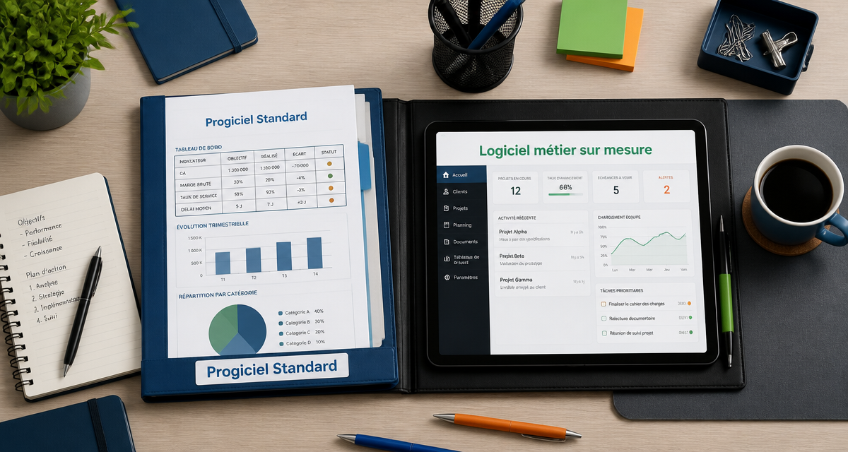 Agence développement logiciel métier sur mesure comparée à un progiciel standard