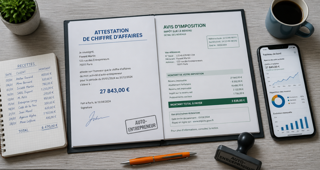 auto entrepreneur fiche de paie justificatifs revenus