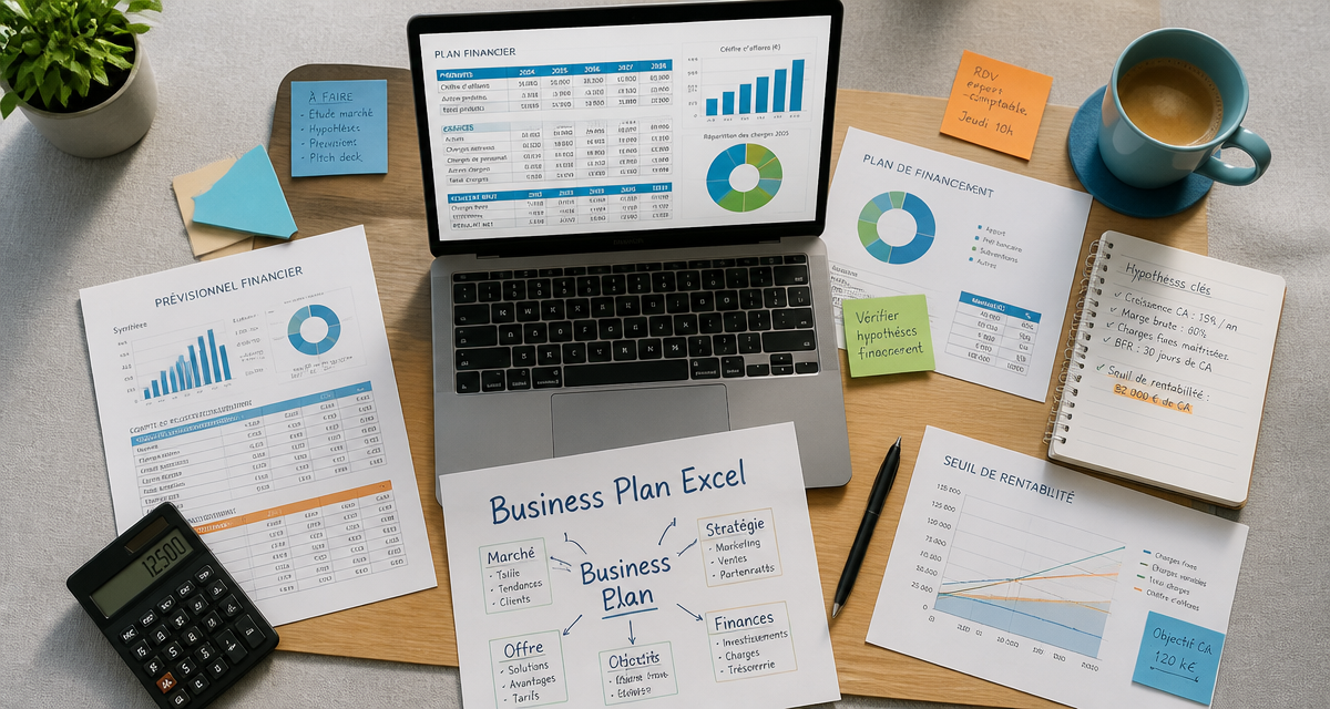 business plan excel sur bureau créateur entreprise