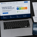 Cyberscore badge sur écran d'ordinateur