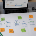 frise chronologique ia sur bureau moderne