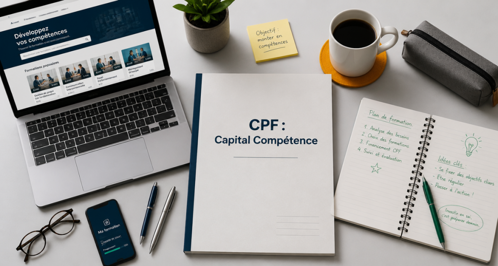 idée formation cpf dossier capital compétence sur bureau