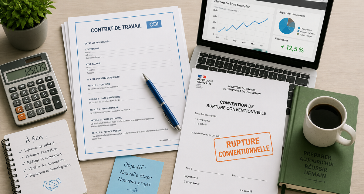 rupture conventionnelle pour création d'entreprise vue bureau