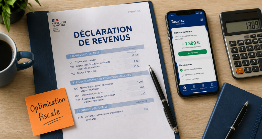 tacotax déclaration impôts dossier bureau