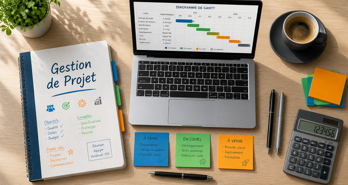 formation gestion de projets bureau diagramme gantt