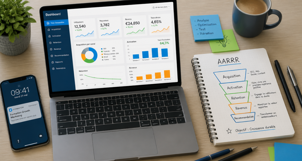 formation growth marketing bureau dashboard funnel AARRR