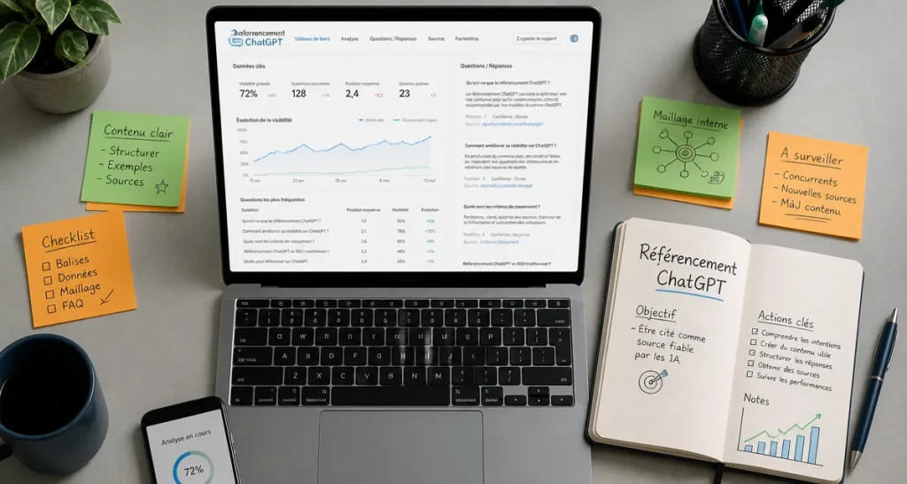 référencement chatgpt bureau moderne page web