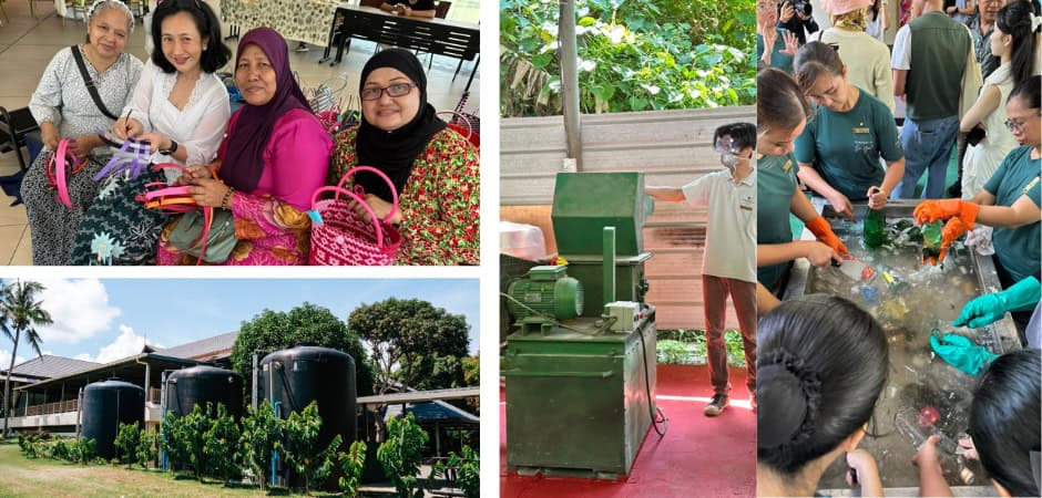 Shangri-La Rasa Ria's EcoRia local partners, rainwater harvesting, glass recycling