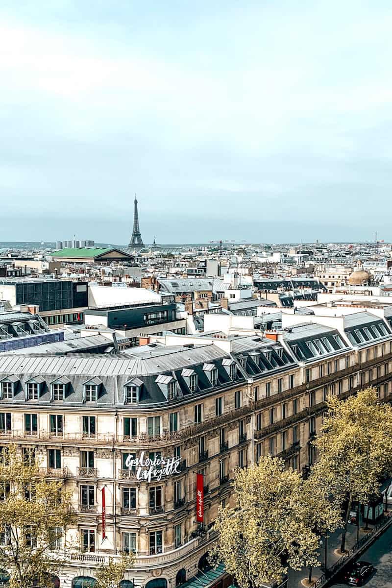 A view across the city of Paris looking towards the Eiffel Tower