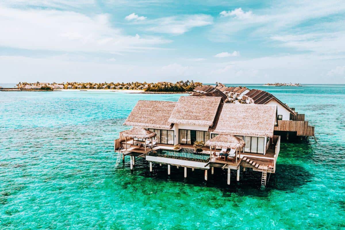 A luxury overwater villa in the Maldives