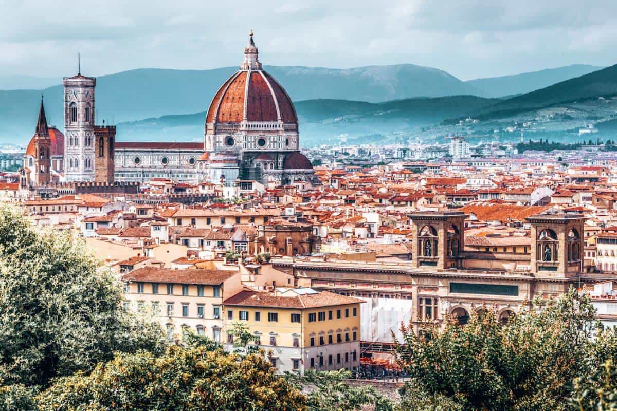 The dome of Florence cathedral, Italy, towering over the rest of the city