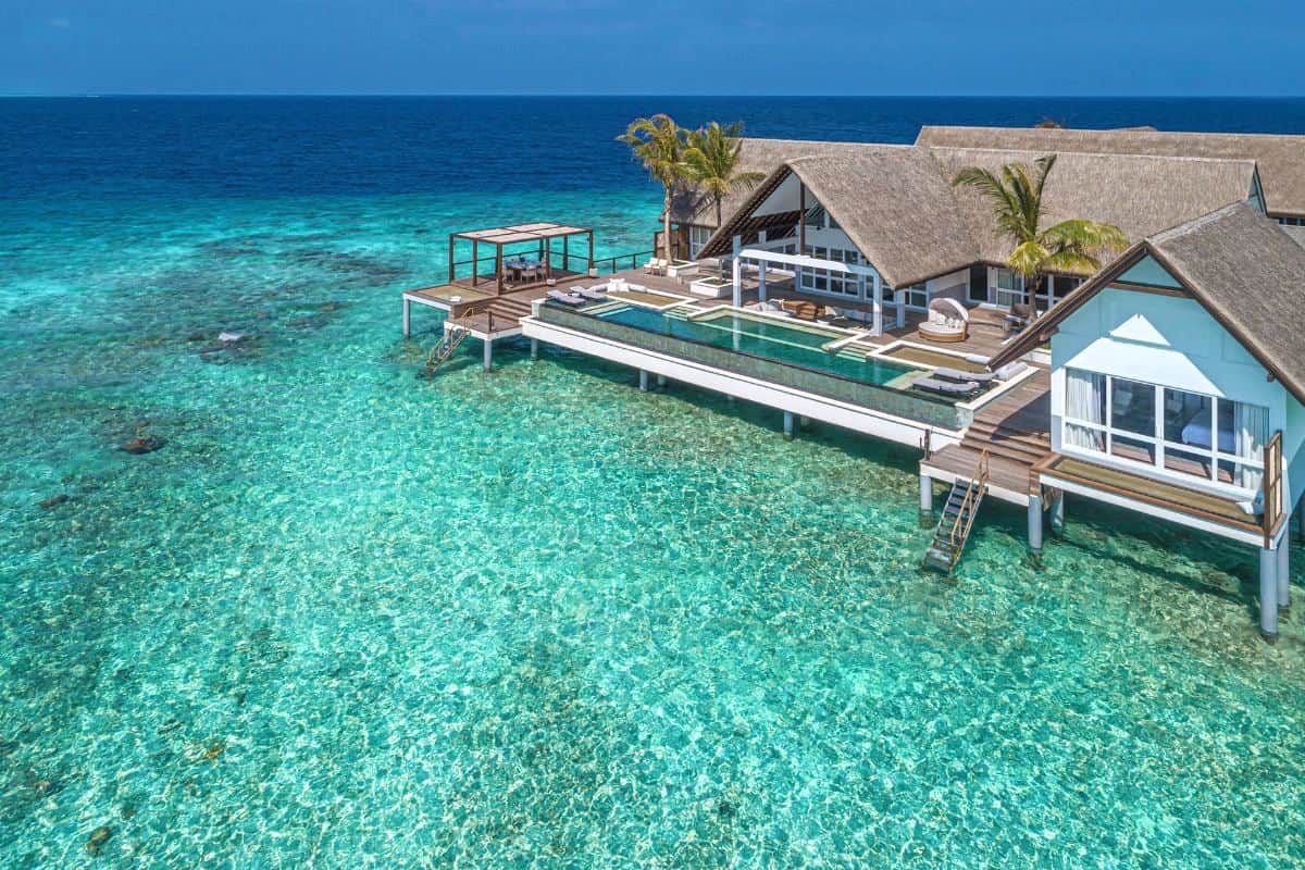 A huge overwater villa at the luxurious Four Seasons Landaa Giraavaru resort