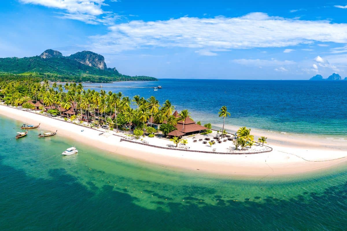 A view over a tropical sandy island in Thailand