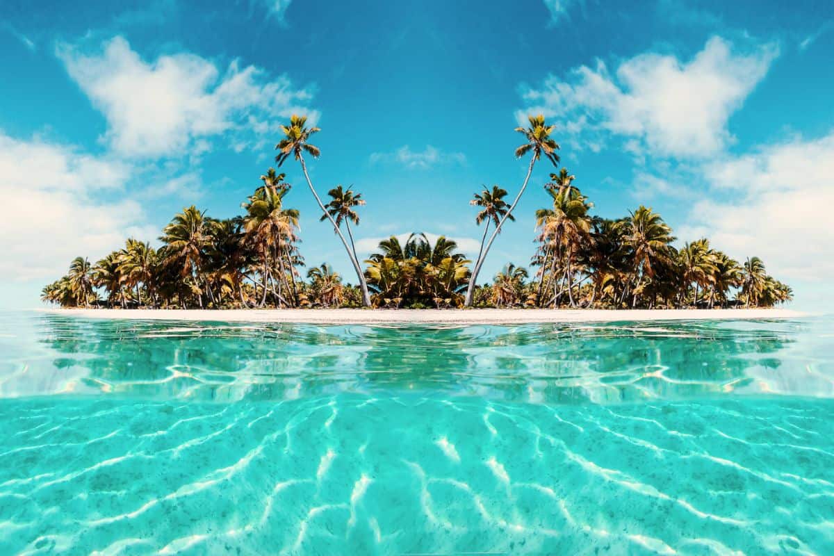 A small tropical island in the Cook Islands