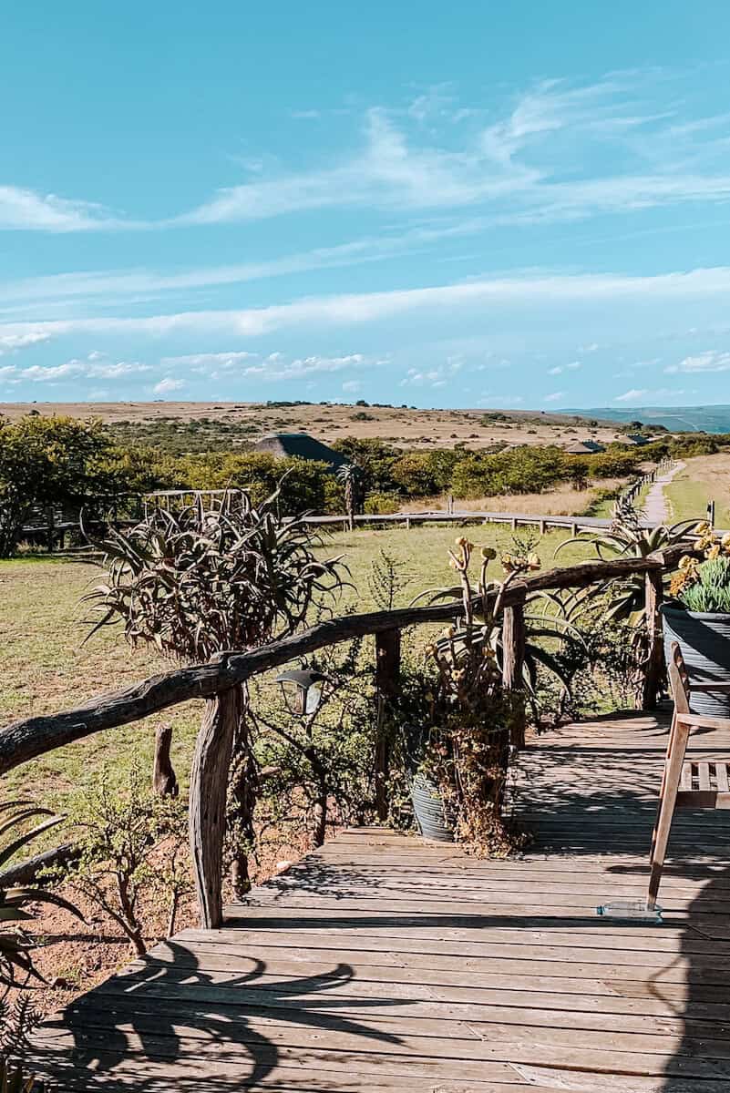 A view from outdoor decking at a luxury safari lodge in South Africa